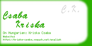 csaba kriska business card